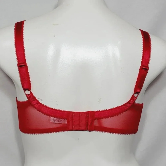 40DDD Paramour 115014 Amber Unlined Lace UW Bra Red NWT - Picture 3 of 12